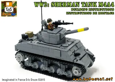 Lego-WW2-Sherman-M4A4-Tank-custom-MOC-building-instructions Lego-moc-WW2-Sherman-M4A4-Tank-instructions